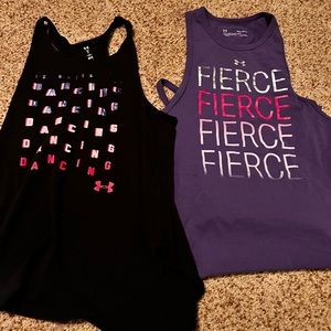 Under armor tank tops worn 1 or 2 times size youth L